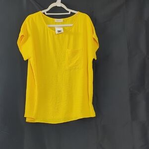 First Love Bright Yellow Short Sleeve Top